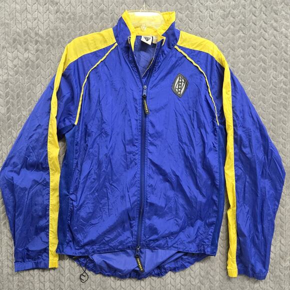 Vintage Greg Lemond Windbreaker Jacket Adult‎ Medium Blue Yellow Outdoor Mens - Picture 1 of 11